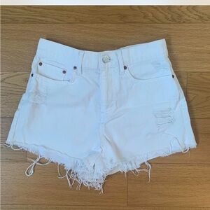 Urban Outfitters White Distressed Jean Shorts
